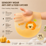 AIBEDILA সিলিকন বেবি ফিডিং বিব | Waterproof Baby Bib - Image 2
